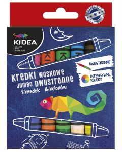 KIDEA Jumbo двувърхи восъчни пастели 8 броя/16 цвята