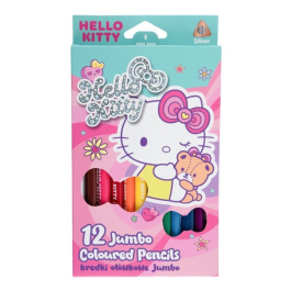 Цветни моливи Jumbo 12 цв. Hello Kitty Pastel