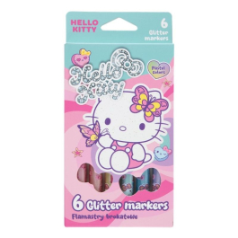 Брокатни флумастери 6 цвята Colorino Hello Kitty Pastel