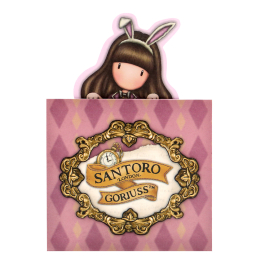 Pop-up мемо бележки от колекцията на Santoro Gorjuss.Тези бележки са изображението на "The Looking Glass Just One Second", момичето със заешки уши и часовник в ръце. 80 на брой са и към тях има специална картонена поставка.