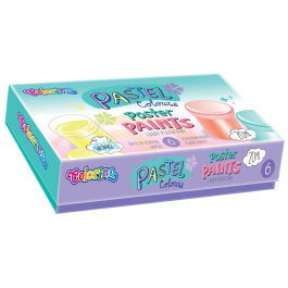 Темперни бои в бурканчета 6 пастелни цвята Colorino