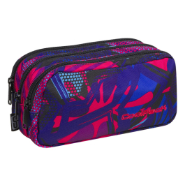 Ученически несесер с три ципа COOLPACK - PRIMUS - Crazy Pink Abstract