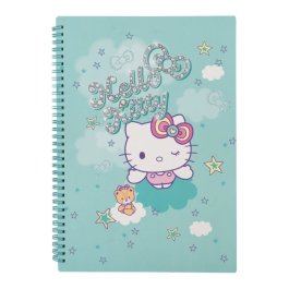 Тетрадка А4 със спирала PP 100 листа Hello Kitty Pastel_1