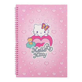 Тетрадка А4 със спирала PP 100 листа Hello Kitty Pastel_2