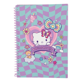 Тетрадка B5 със спирала PP 100 листа Hello Kitty Pastel_2