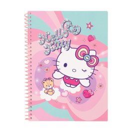 Тетрадка B5 със спирала PP 100 листа Hello Kitty Pastel_3