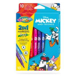 Двувърхи флумастери 10 цвята Mickey   Friends Colorino Disney