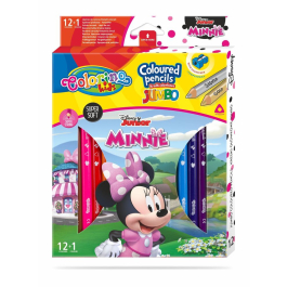 Цветни моливи JUMBO 12 +1 цвята и острилка Minnie Mouse Disney Colorino