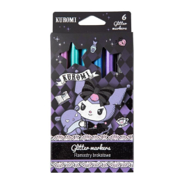 Брокатни флумастери 6 цвята Colorino Kuromi