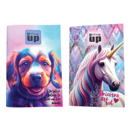 Тетрадка B5 40 листа, мека корица Pastel Unicorn Puppy, асортимент