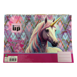 Скицник Pastel Unicorn, 30 листа, спирала, 23x33