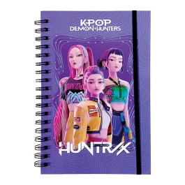 Tефтер K-Pop Demon Hunters Huntrix Lilac А5 спирала