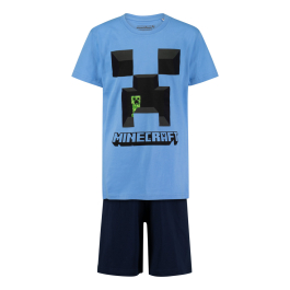 Пижама Minecraft Creeper Blue с къс ръкав и панталон, размер 140