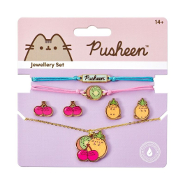 Подаръчен комплект Pusheen - колие, гривни и обеци