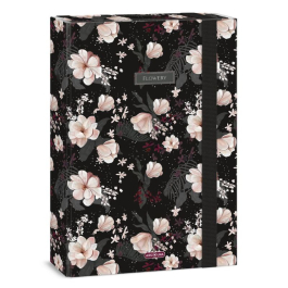 Кутия с ластик A4 Ars Una Flowery black (5374) 24 