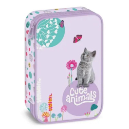 Ученически несесер с един цип на две нива Ars Una Cute Animals-Kitten (5368) 24