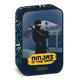 Ученически несесер с един цип на две нива Ars Una Ninjas in the Dark (5457) 