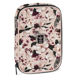 Ученически несесер с един цип на две нива - Flowery Pink (5375) 24 