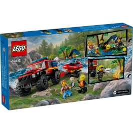 LEGO® City 60412 - Пожарникарски камион 4x4 със спасителна лодка