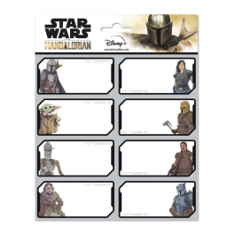 Ученически етикети Grupo Erik - Star Wars Mandalorian, 16 броя