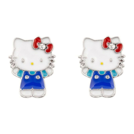 Посребрени обеци Hello Kitty 