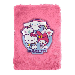 Плюшена розова тетрадка A5 Hello Kitty and Friends