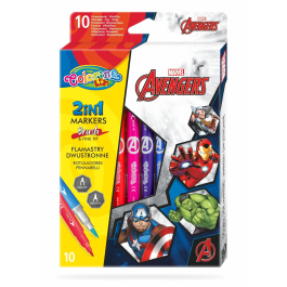 Двувърхи флумастери 10 цвята The Avengers Colorino Disney