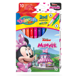 Двувърхи флумастери 10 цвята Minnie Mouse Colorino Disney