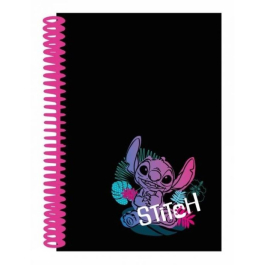 Тетрадка А4 спирала 100 листа малки квадрати - Stitch Black