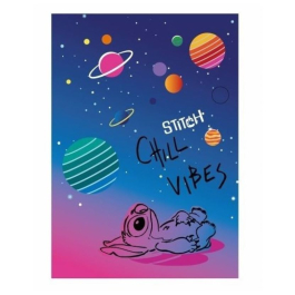 Тетрадка A5 32 листа, малки квадратчета Stitch Black - Chill Vibes