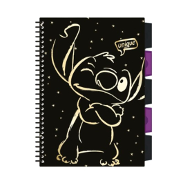 Тетрадка B5 със спирала - 100 м.кв. - Stitch GOLD - 1