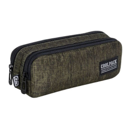 Ученически несесер с два ципа COOLPACK - CLIO - SNOW OLIVE GREEN