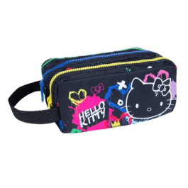 Ученически несесер с три ципа COOLPACK - PRIMUS - Hello Kitty Neon Black