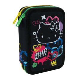 Ученически несесер с пособия COOLPACK - JUMPER 2 - Hello Kitty Neon Black