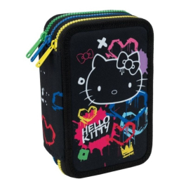 Ученически несесер с пособия Coolpack - Jumper 3 - Hello Kitty Neon Black