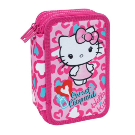 Ученически несесер с пособия Coolpack - Jumper 3 - Hello Kitty Pink