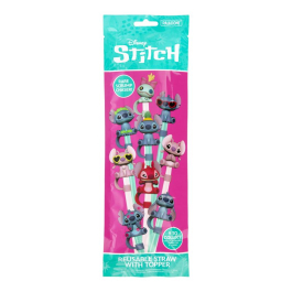 Сламка Stitch за многократна употреба с топер изненада, Асортимент