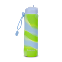 Сгъваема силиконова бутилка COOLPACK - PUMP - Girls Zebra Lime
