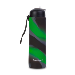 Сгъваема силиконова бутилка COOLPACK - PUMP - Boys Zebra Green