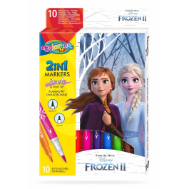 Двувърхи флумастери 10 цвята Frozen Colorino Disney