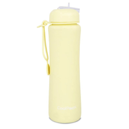 Сгъваема силиконова бутилка COOLPACK - PUMP - Powder yellow